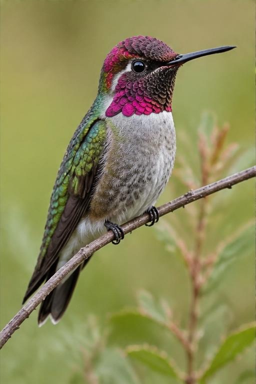 Illustrative portrait of Anna’s hummingbird