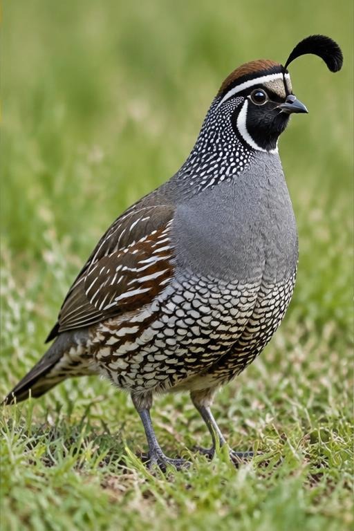 Illustrative portrait of California quail